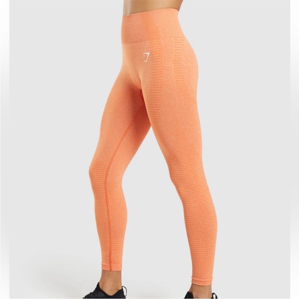 Gymshark Vital Seamless Marled Apricot Leggings Active Sport Pants Small - Picture 3 of 15